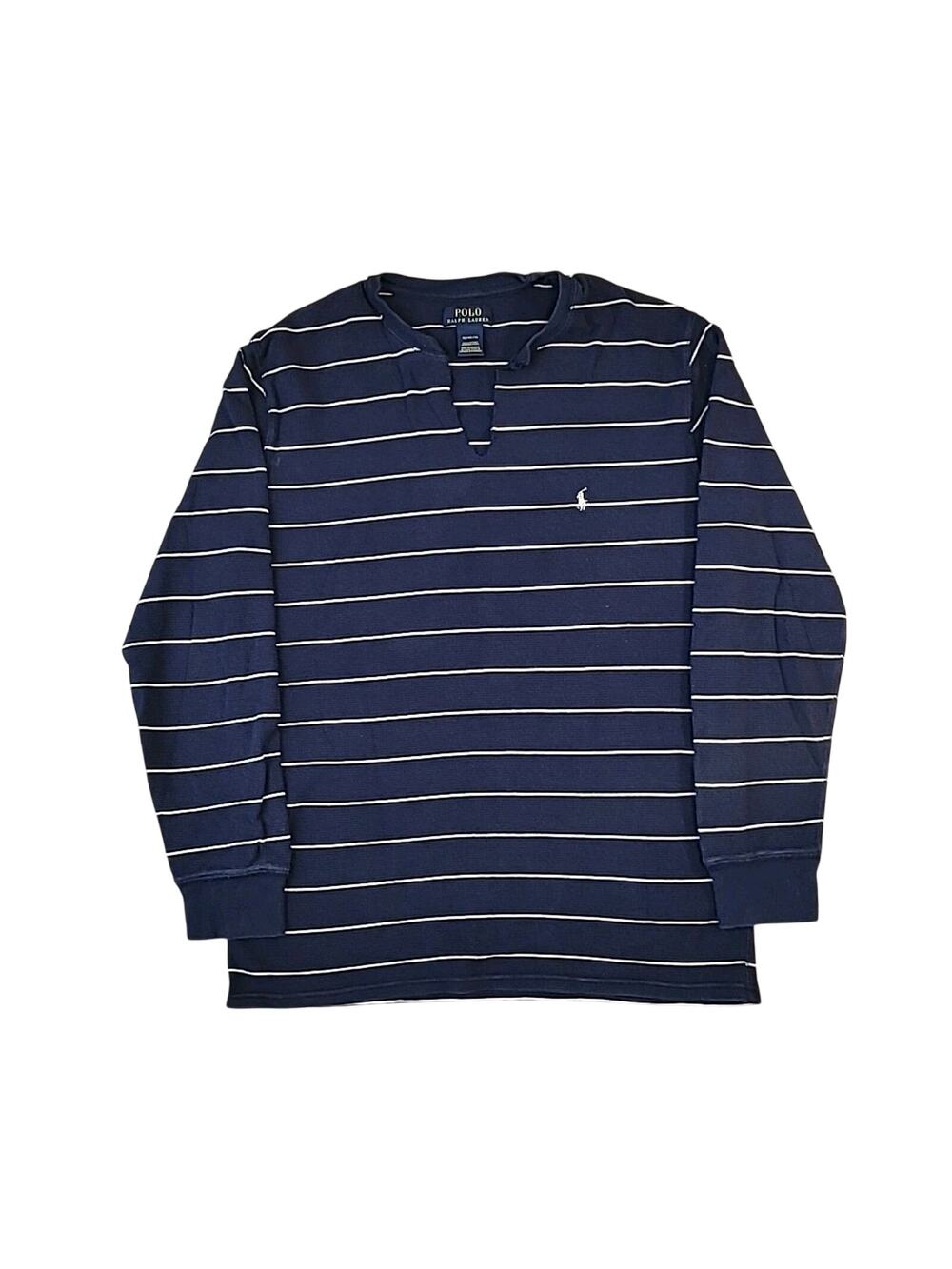 Polo Ralph Lauren Waffle Knit Thermal Navy Stripe XL